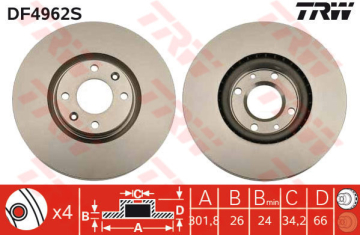 ÖN FREN AYNASI CORSA F e 19 MOKKA e 20 208 19 2008 19 308 07 3008 09 5008 09 C4 20 DS5 15 DS3 18 302x34x4DL HAVALI Marka : TRW