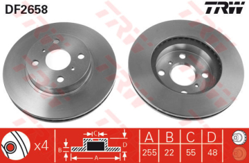 ÖN FREN AYNASI COROLLA 1.4 ie 16V 00-01 1.3 ie 16V 92-97 1.8 ie 16V 92-97 255x22x4DLxHAVALI Marka : TRW