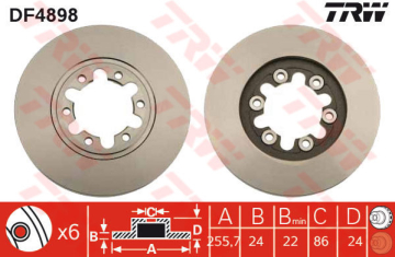 ÖN FREN AYNASI RANGER 4x2-MAZDA B-SERIE 99 255.7x24x6DLxHAVALI Marka : TRW