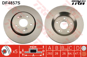 ÖN FREN AYNASI ADET HONDA CR-V III 2.0I-2.4IVTEC-2.4-2.2 I-CTDI 06 293x28x5DLxHAVALI Marka : TRW