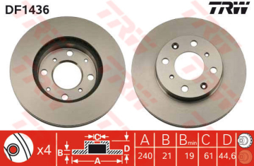 ÖN FREN AYNASI HAVALI CIVIC IV V 1.4 1.5 1.6 16V 91/2.01 ROVER MG ZR ZS 01 240x21x4DLxHAVALI Marka : TRW