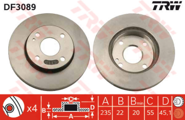 ÖN FREN AYNASI HAVALI MAZDA 323 1.4-1.4i-1.5-1.6-1.6i-1.7D-1.9 16V-1.9i 89-97 Marka : TRW
