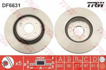 FREN DISKI ON MERCEDES W176 W246 C117 X117 X156 Marka : TRW