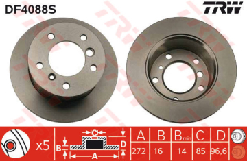 FREN DISKI ARKA TEK TEKER MERCEDES SPRINTER B901 B904 . VW LT 28-35-46 Marka : TRW