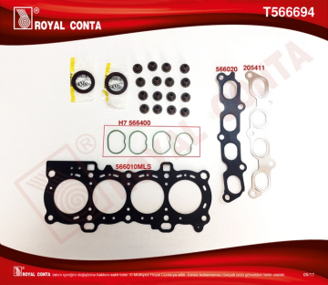 x ÜST TAKIM CONTA SKT KEÇELİ SUBP.LAST SUBAP KAPAK CONTASIZ FOCUS II 1.6 16V 03 100HP Marka : ROYAL