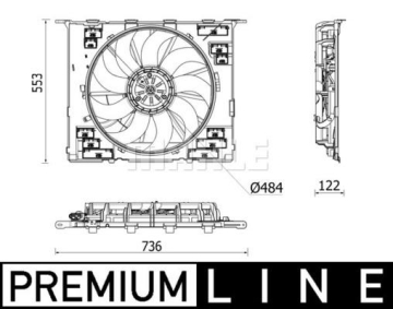 KOMPLE FAN 400 W 12 V BMW B58 B48 G30 G31 G32 17 20 G11 G12 15 20 PREMIUM LINE Marka : MAHLE