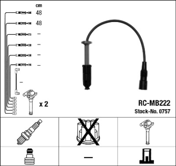 ATESLEME KABLOSU SETI MERCEDES M111 W202 S202 C208 A208 W210 S210 W163 R170 Marka : NGK
