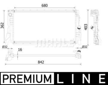 MOTOR SU RADYATORU MINI F55 F56 14 17 PREMIUM LINE Marka : MAHLE