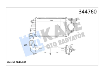 TURBO RADYATÖRÜ INTERCOOLER POLO 1.4 TDİ 99-01 220x133 AL/PL/BRZ Marka : KALE