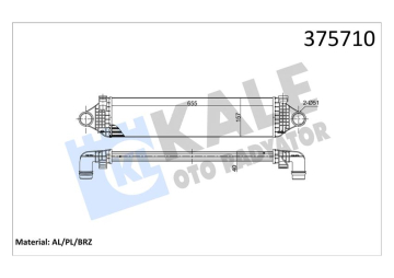 INTERCOOLER VOLVO S60 II 1.5 T3-2.0 D3 10 V40 D2-D3 12 V60 D3-T3 10 V70 D2-D3 15 BRAZING 655X157 X40 TURBO RADYATÖRÜ Marka : KALE