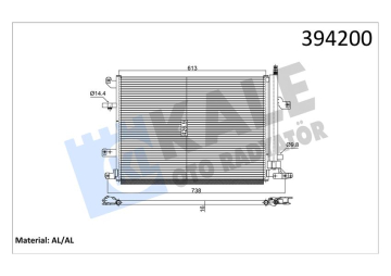 X KLİMA RADYATÖRÜ VOLVO S60 I 01-10 -S80 I 98-06 -V70 II 99-07 XC70 02-07 632X440X16 TÜPSÜZ Marka : KALE