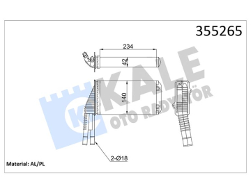 KALORİFER MEKANİK CITROEN C1-C1 II-PEUGEOT 107-TOYOTA AYGO KALORİFER Marka : KALE