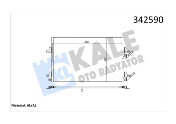 KLİMA KONDENSERİ ESPACE IV-MGN II AL-AL Marka : KALE