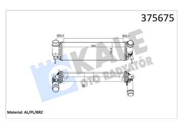 TURBO RADYATÖRÜ INTERCOOLER NISSAN NAVARA NP300 2.3 DCI 15 MERCEDES X-CLASS 2.3 3.0D 15 BRAZING 80MM Marka : KALE