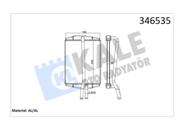 KALORİFER RADYATÖRÜ BRAZİNG KA 96-08 FIESTA IV 95-02 PUMA 97-02 1.3-1.6 247x198x22 Marka : KALE
