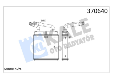 KALORİFER RDAYATÖRÜ BRAZİNG L300 151x156x32 Marka : KALE