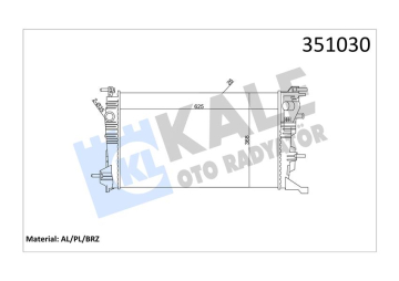 RADYATÖR MGN III 09 SCENIC III 09 1.5DCI-1.4TCE MEK AC KLİMASIZ 630x378x26 Marka : KALE