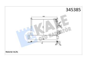 KLİMA RADYATORU KONDENSERİ FORD RANGER 98 06 2.5 TD 525X292X16 OTO.-MEK. Marka : KALE