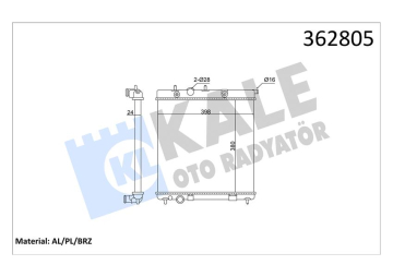 RADYATÖR PEUGEOT 207 1.4-1.6 16V 07 13-208 1.6 1.6GTI 12 CITROEN C3 II-DS3 1.4-1.6 VTI 1.4LPG 09 TU 3JP MT BRAZING 26MM SU RADYATÖRÜ Marka : KALE