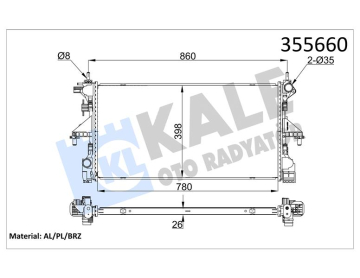 SU RADYATÖRÜ PEUGEOT BOxER-CITROEN JUMPER 2.2 3.0HDI 06 FIAT DUCATO 2.3D MTJ 11 MT MEKANİK 781x416x24 1616950280-1382424080-1617023380-1618094280 Mark