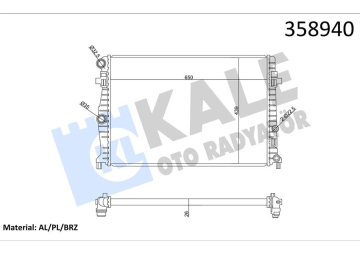 RADYATÖR AUDI A1-A1 CITY CARVER-SEAT IBIZA V 1.0 TGI-1.6 TDI 17--ARONA 1.0 TSI 17-SKODA SCALA 1.0 TS Marka : KALE