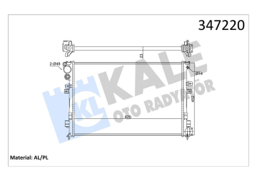 RADYATÖR SCUDO/P806 1.8i-2.0i 8V-2.0i 16V AL/MKNK Marka : KALE