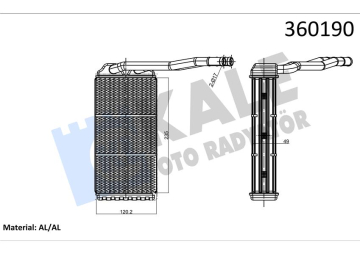 KALORIFER RADYATORU 204D3 M47 D20 18 K4F 25 K4F FREELANDER 1 L314 98 06 Marka : KALE