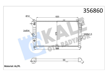 SU RADYATÖRÜ OPEL VECTRA A 1.6I 1.8I 2.0I 88-95 CALIBRA A 2.0I 94-97 AT AC MEKANİK 620x378x34 Marka : KALE