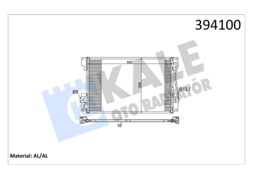 KLIMA RADYATORU C70 I 97 05-S70 96 00-V70 I 95 00 2.0 2.3 2.4 2.5 2.0-2.3-2.5 AL/AL 580X398X16 Marka : KALE