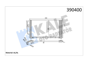 KLİMA KONDENSERİ VOLVO S40 I-V40 AL-AL 628X348X16 Marka : KALE