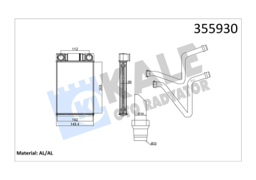 KALORİFER CHEVROLET AVEO-TRAX-OPEL MOKKA-MOKKA X KALORİFER AL/BRZ 205X149X26 Marka : KALE