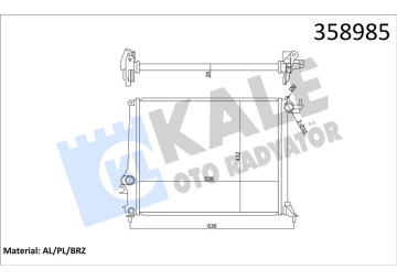 MOTOR SU RADYATÖRÜ GRAND SCENIC IV 15 MEGANE IV 15 SCENIC IV 15 1.2 TCE 1.3 TCE 1.5dCi 539x446x27 Marka : KALE
