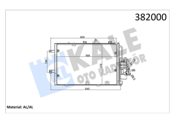 KLİMA KONDENSERİ COMBO-CORSA C-TIGRA AL/AL 588x381x16 Marka : KALE