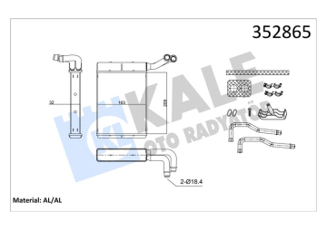 KALORİFER BRAZING CITROEN C5 II-PEUGEOT 407 KALORİFER Marka : KALE
