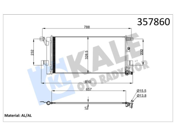 KONDENSER AUDI A4 16-A5 17-A6 19-A7 19- AL/AL Marka : KALE