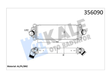TURBO RADYATORU YENI KASA CUSTOM V362 17 2.0 ECOBLUE Marka : KALE