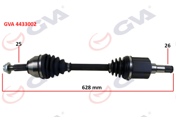 ON KOMPLE AKS SOL TRANSIT CONNECT 1.8 TDCI 02 14 75 -90-110PS 628mm Marka : GVA