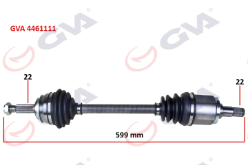 KOMPLE AKS SOL SKODA FAVORIT 1.3 89-94 599.5mm Marka : GVA