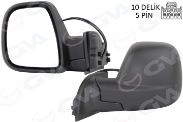 DIŞ DİKİZ AYNASI FIAT YENİ DOBLO COMBİ- CARG0 ELEKTRİKLİ DESENLİ REZİSTANSLI SOL 23- Marka : GVA