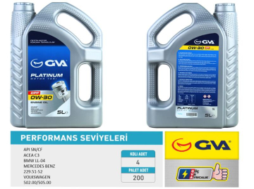 MOTOR YAĞI 0W30 5 LT DPF TAM SENTETİK API SN/ CF PARTİKÜLLÜ Marka : GVA