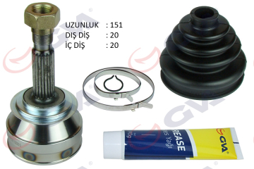 AKS KAFASI DIŞ ÖN FIAT UNO 70 1.4i 94-00 20x20x43.1 151mm Marka : GVA