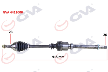KOMPLE AKS SAĞ MEGANE II 1.4/1.6 16V-1.5 DCİ 02-08 915mm Marka : GVA