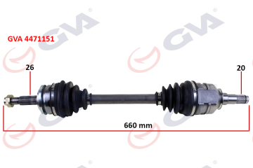 KOMPLE AKS SOL AURIS-COROLLA E15 1.4D 07-11 660mm Marka : GVA