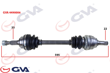 KOMPLE AKS SOL ASTRA G 1.4/1.6 16V 98-05 595mm Marka : GVA