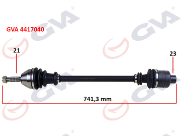 KOMPLE AKS SAĞ R21 MANAGER 1.7 86-93 742mm Marka : GVA