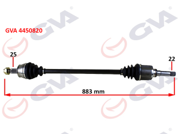 KOMPLE AKS SAĞ BIPPER 1.4 HDI 07 883mm Marka : GVA