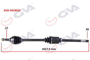 KOMPLE AKS SAĞ TRAFIC II-OPEL VIVARO 1.9 DCI 01 1017mm Marka : GVA