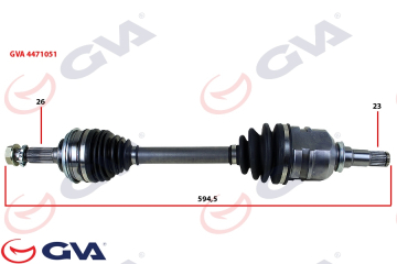 KOMPLE AKS SOL COROLLA E10 1.6i 92-97 594.5 mm Marka : GVA