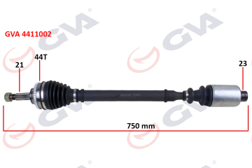 KOMPLE AKS SAĞ MEGANE I 1.4/1.6 96-03 ABS Lİ 44DİŞ 742mm Marka : GVA
