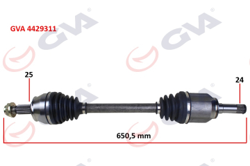 KOMPLE AKS ÖN SOL EGEA 1.3 MJT MT 15- İÇ AKS KAFALI Marka : GVA